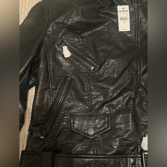 NWT Express Croc Faux Leather Jacket Size XS - Picture 8 of 8